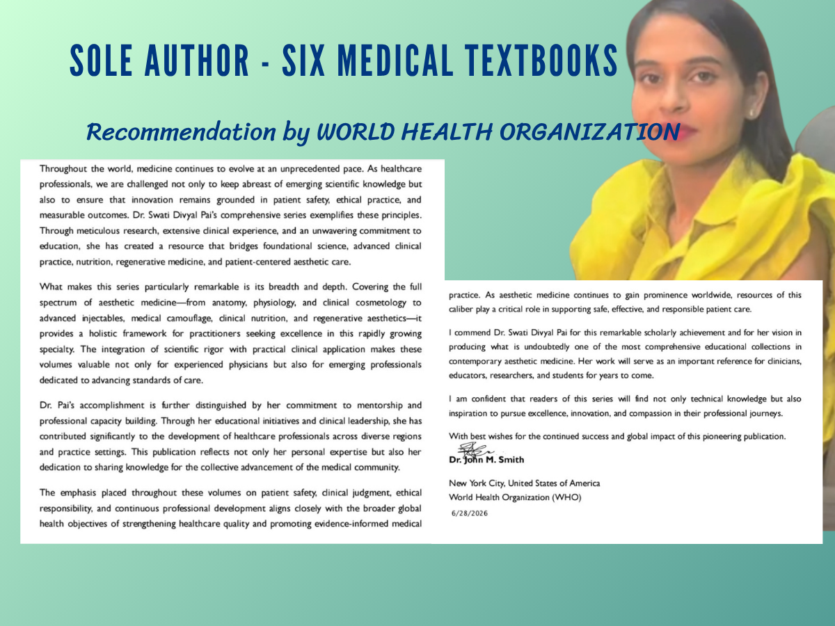 WHO recommended aesthetic medicine textbook dr swati iamac